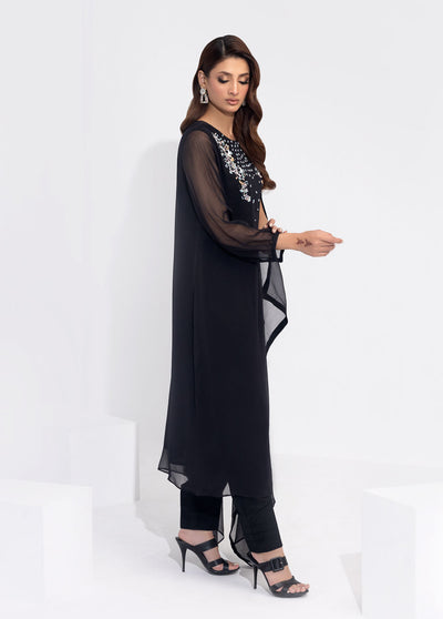 Shamooz Pret Embroidered Chiffon 3 Piece Suit SEM-0642 Black Bean