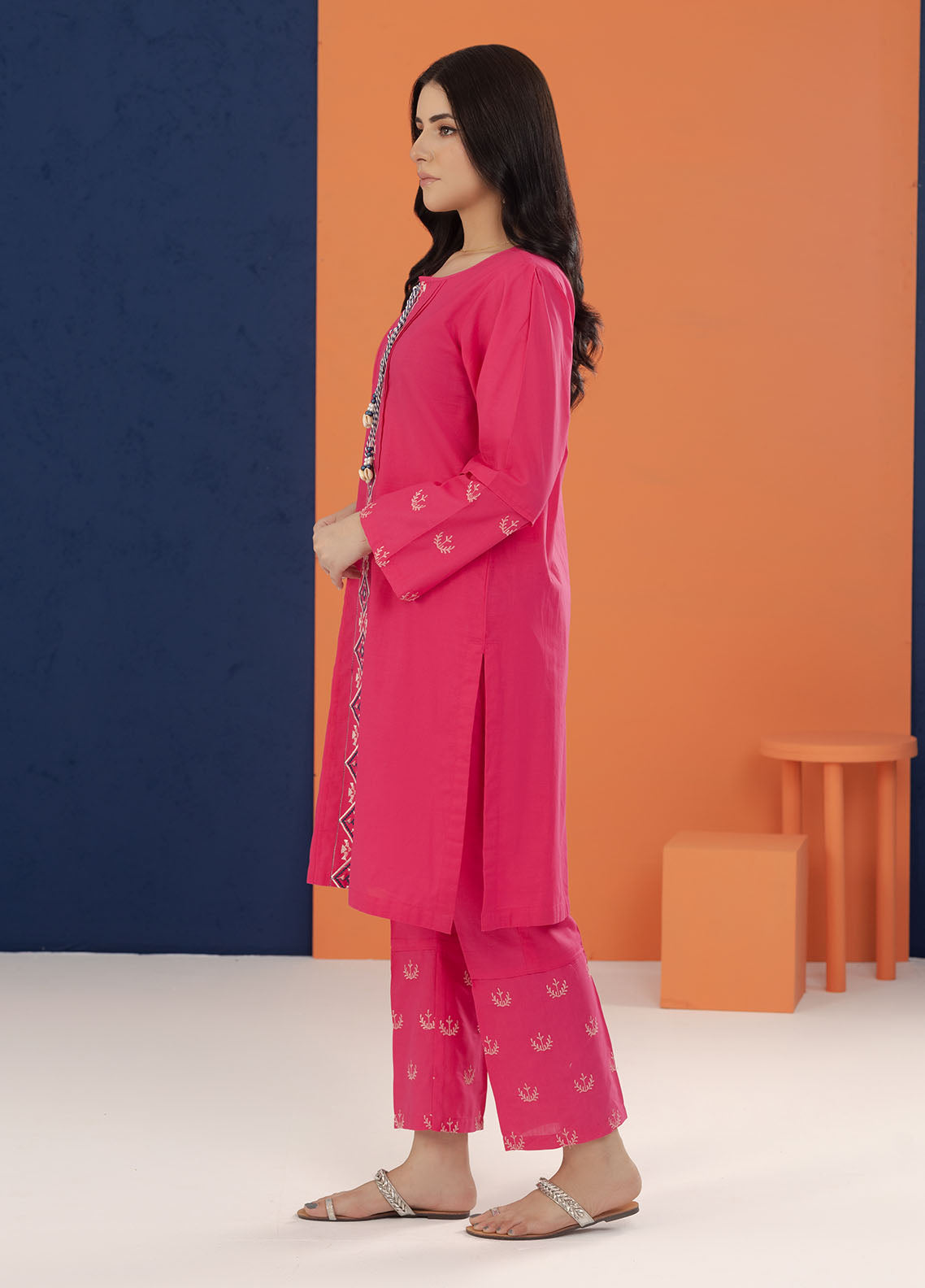 Shamooz Pret Embroidered Cotton 2 Piece Suit SC-027 Hot Pink