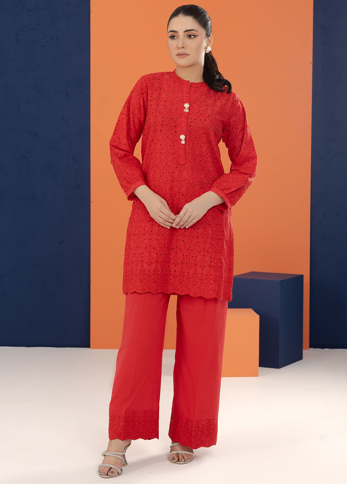 Shamooz Pret Embroidered Cotton 2 Piece Suit SC-032 Red