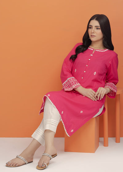 Shamooz Pret Embroidered Cotton Kurti SC-030 Dark Pink