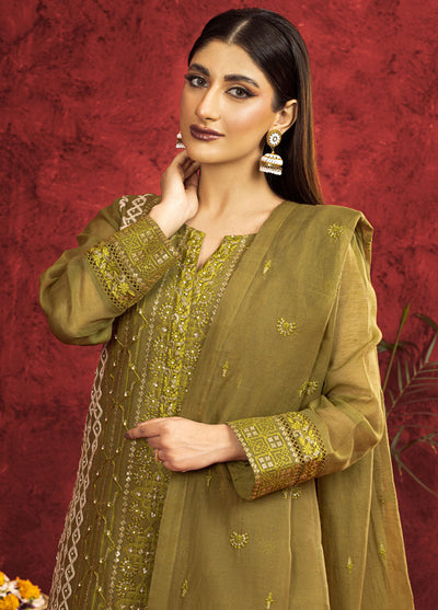 Shamooz Pret Embroidered Khaadi Net 3 Piece Suit SEM-0668