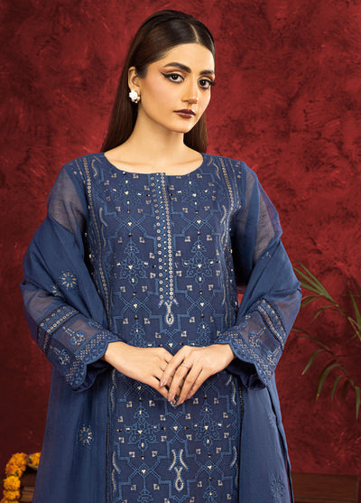 Shamooz Pret Embroidered Khaadi Net 3 Piece Suit SEM-0670