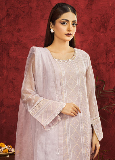 Shamooz Pret Embroidered Khaadi Net 3 Piece Suit SEM-0671