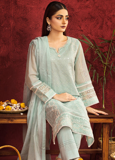 Shamooz Pret Embroidered Khaadi Net 3 Piece Suit SEM-0674