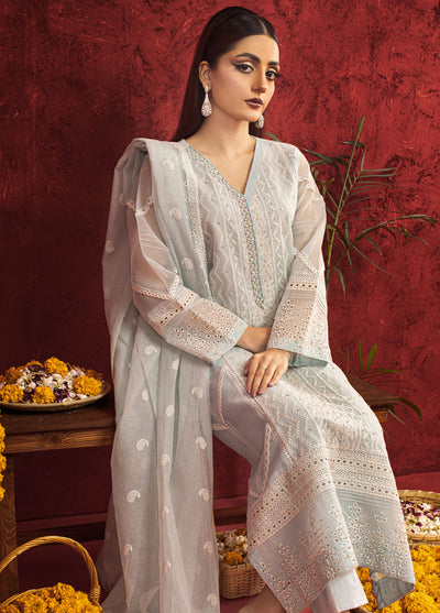 Shamooz Pret Embroidered Khaadi Net 3 Piece Suit SEM-0677