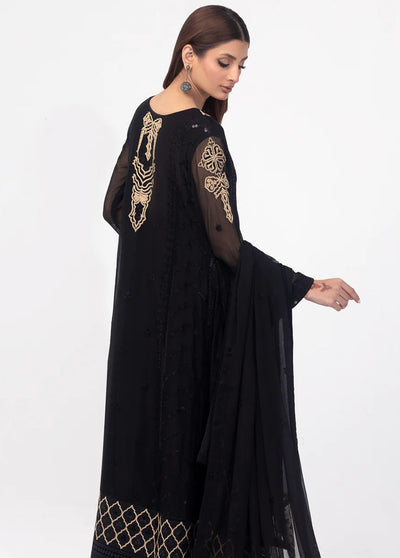 Shamooz Pret Formal Chiffon 3 Piece Suit SEM-627 Crystal Black