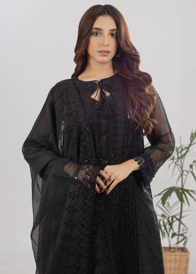 Shamooz Pret Formal Khaadi Net 3 Piece Suit SEM-0611 Glam Black