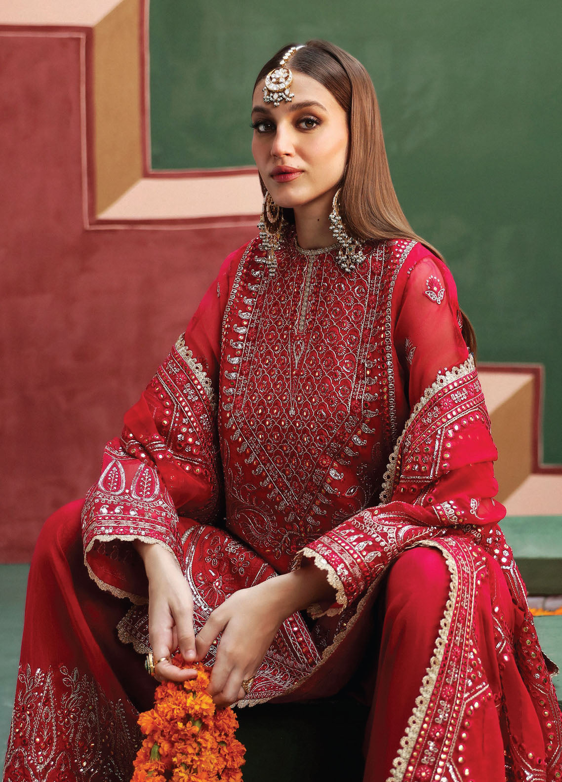 Shehnai By Afrozeh Embroidered Suit Unstitched 3 Piece AF24SW AFS-24-04 Hoor - Formal Collection