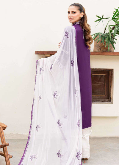 Shiren By Sable Vogue Unstitched Lawn Collection 2024 D-03 Plum Orchid