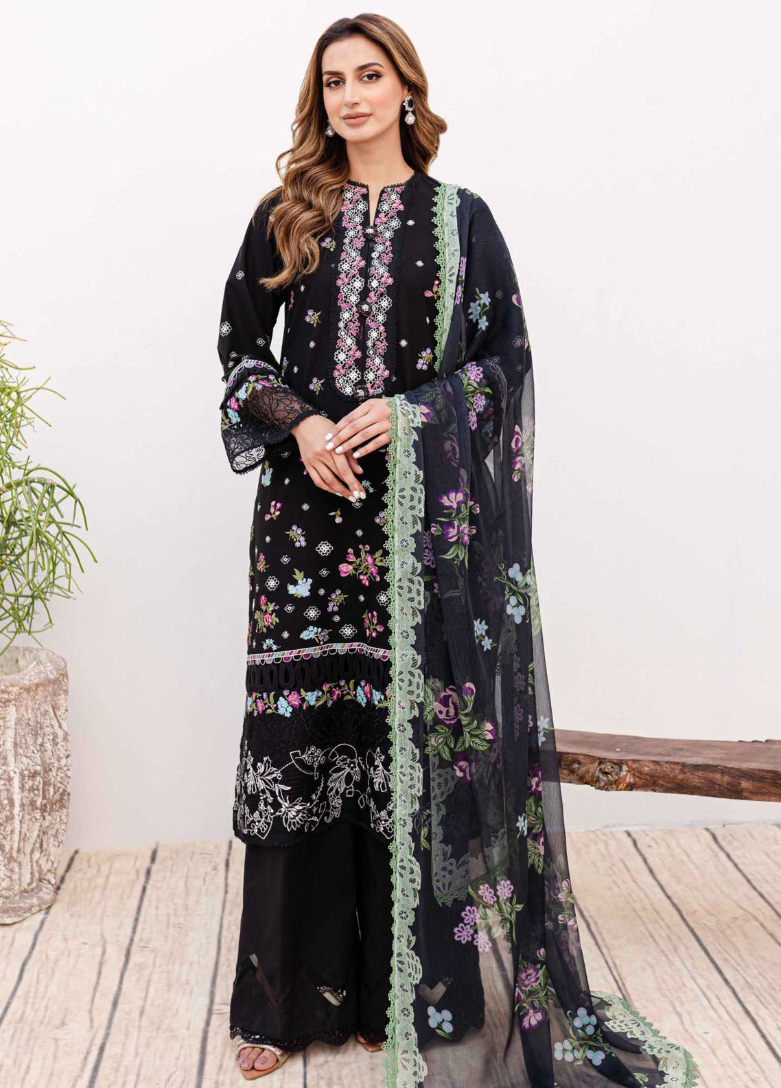 Shiren By Sable Vogue Unstitched Lawn Collection 2024 D-04 Aster