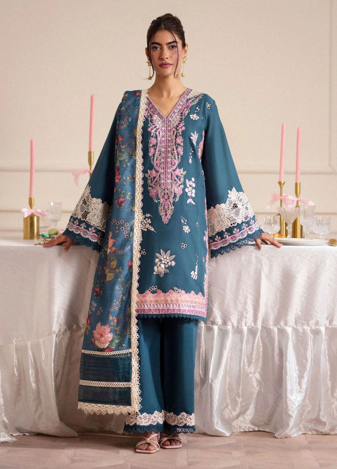 Signature by AJR Embroidered Lawn Suits Unstitched 3 Piece AJR25SL D-01 Cascade