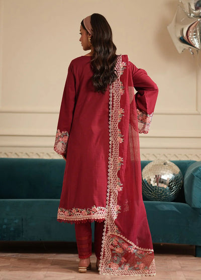 Signature by AJR Embroidered Lawn Suits Unstitched 3 Piece AJR25SL D-03 Crimsone