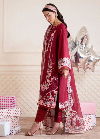 Signature by AJR Embroidered Lawn Suits Unstitched 3 Piece AJR25SL D-03 Crimsone
