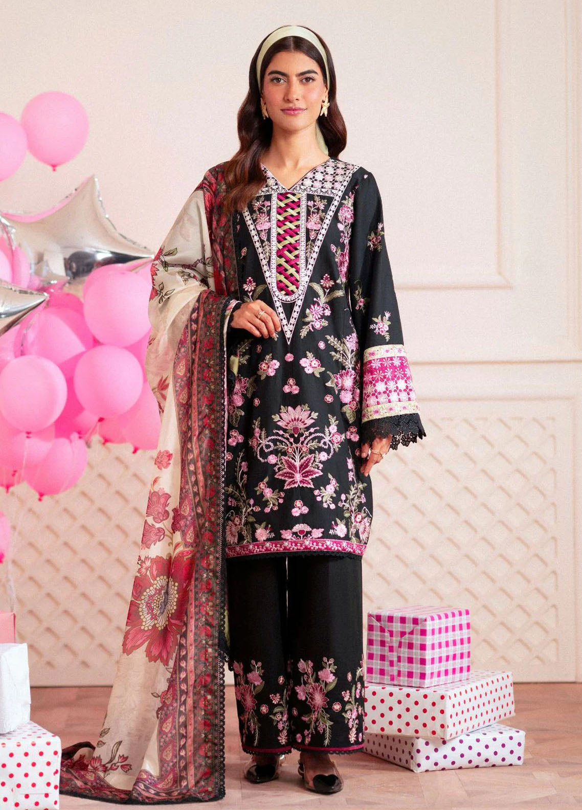 Signature by AJR Embroidered Lawn Suits Unstitched 3 Piece AJR25SL D-05 Ditsy