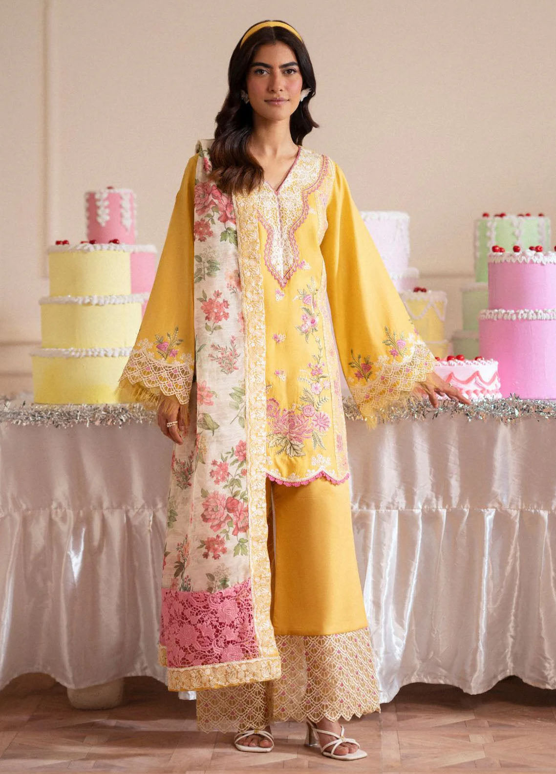 Signature by AJR Embroidered Lawn Suits Unstitched 3 Piece AJR25SL D-06 Honey Dew
