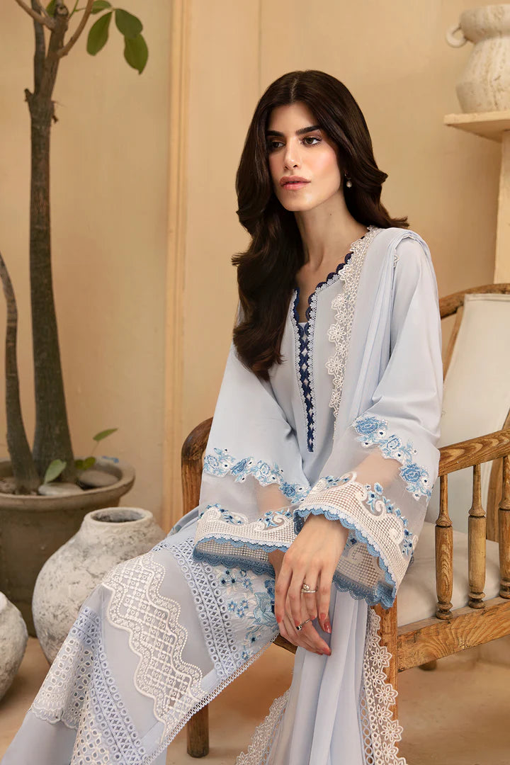 Azure Luxury Unstitched Premium Cambric Collection 2024 Lawn-59 Skyline Serenity