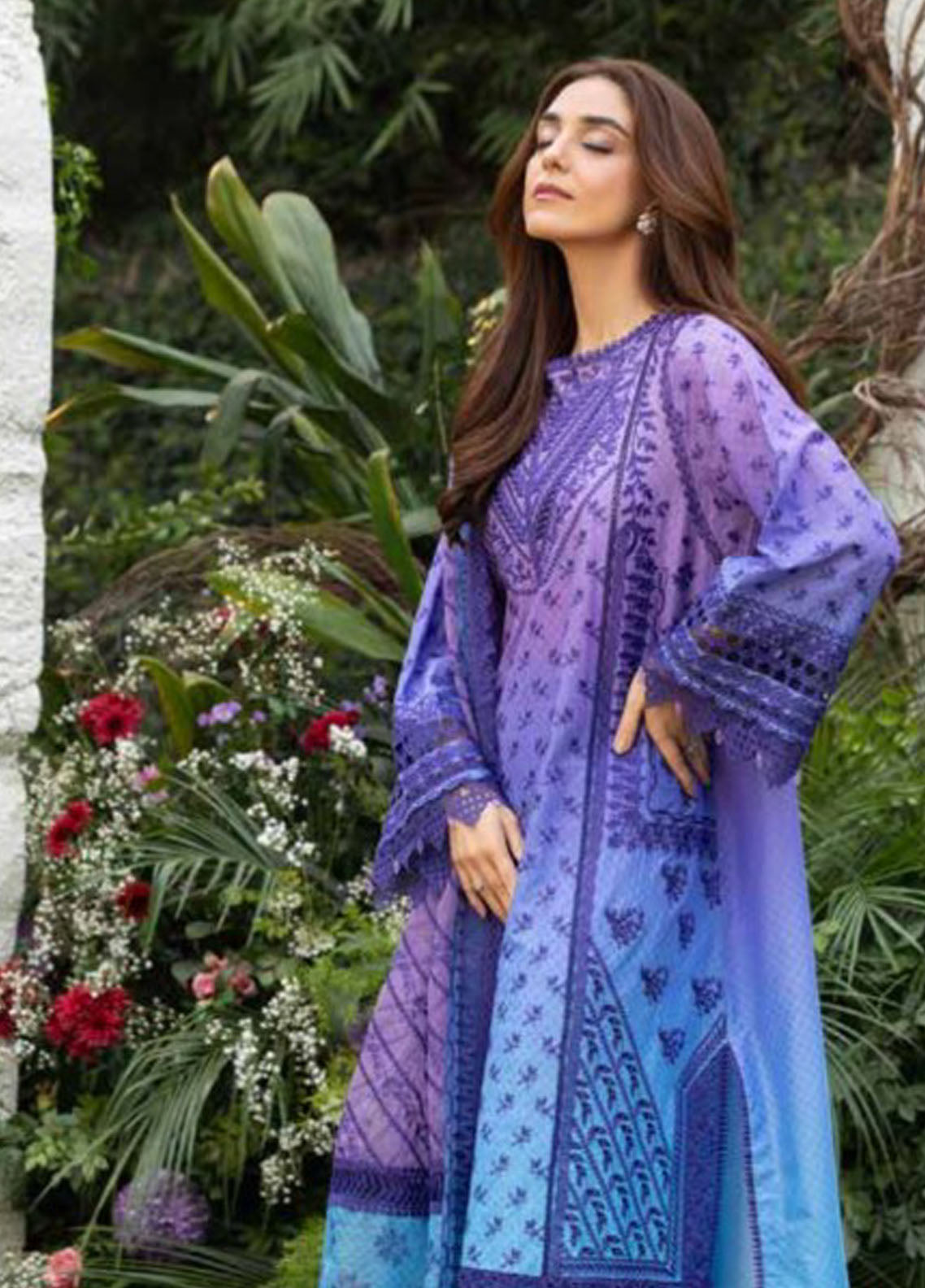 Sobia Nazir Embroidered Lawn Suit Unstitched 3 Piece D-12B