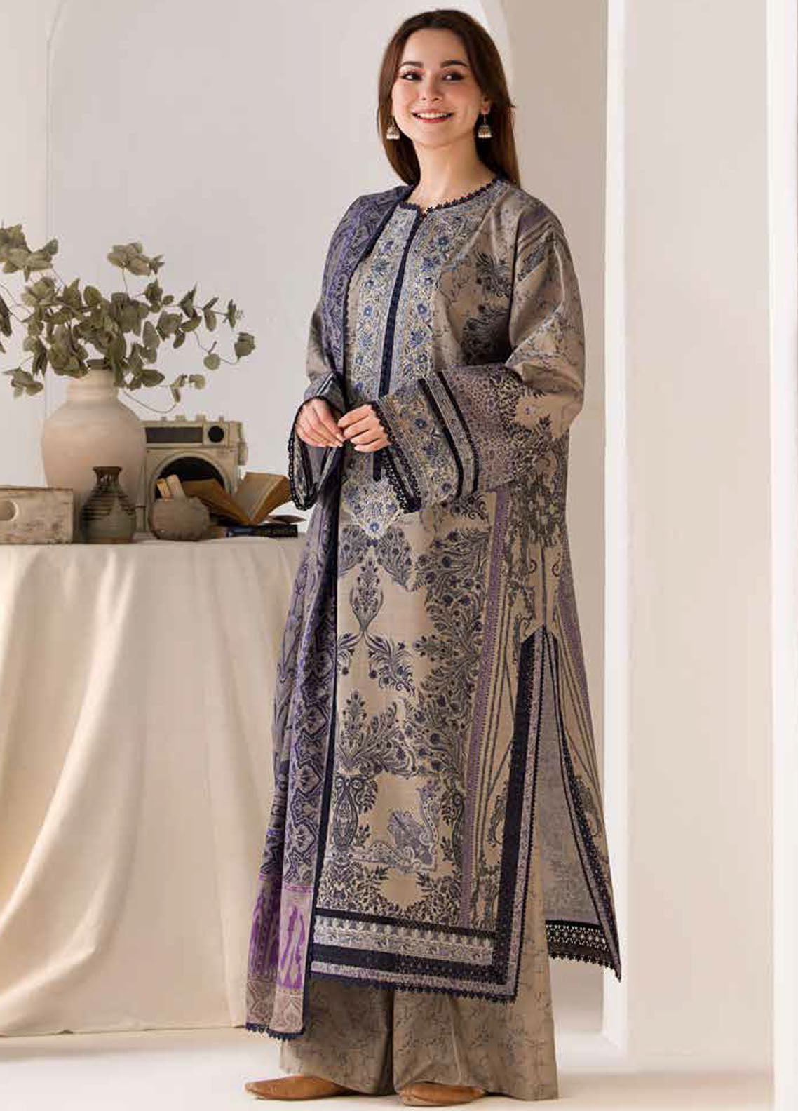 Sobia Nazir Embroidered Suit Unstitched 3 Piece SN24W D-07 B - Winter Collection