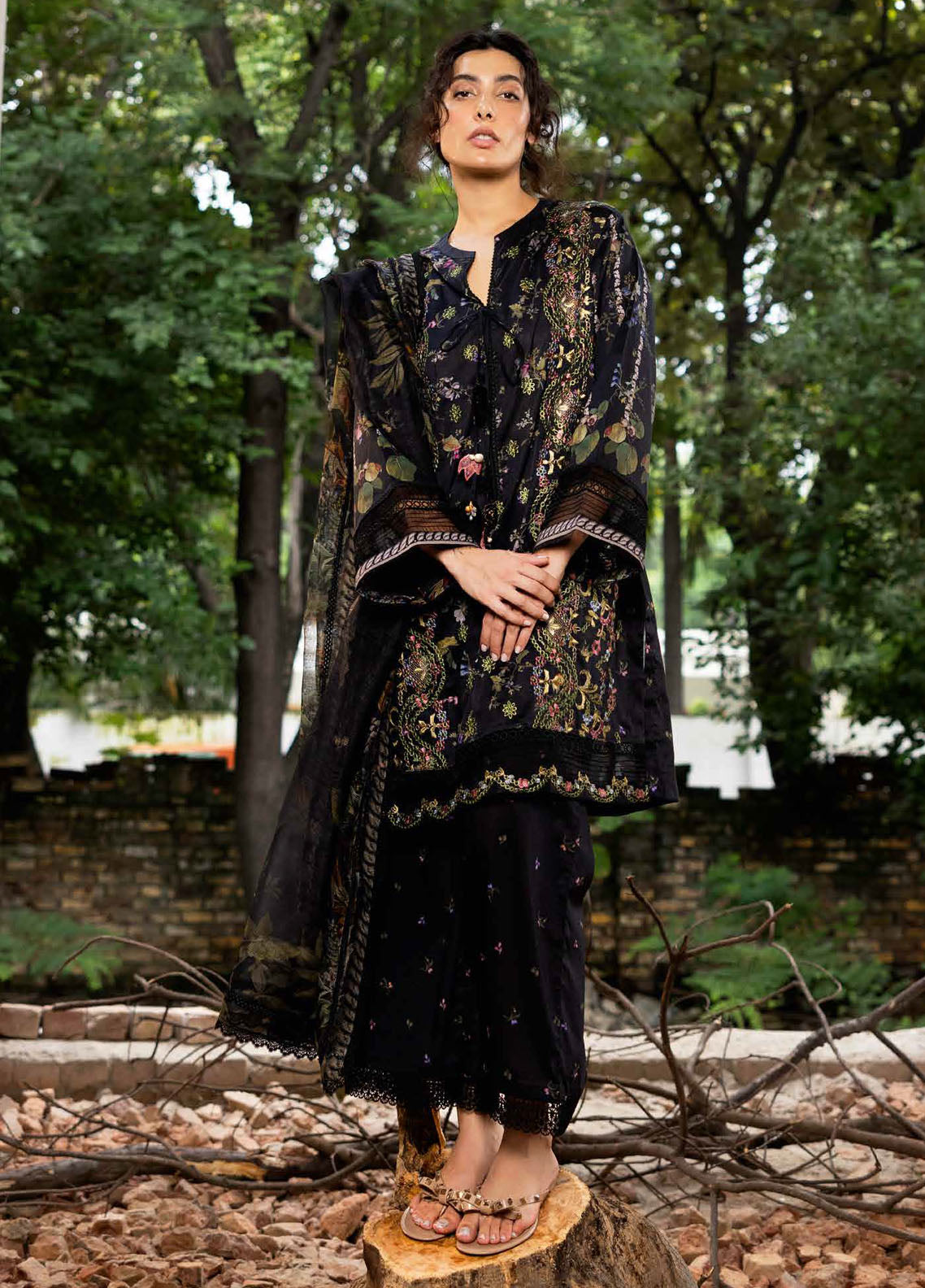 Sobia Nazir Embroidered Suits Unstitched 3 Piece SN24FE D-02 B - Fall Winter Collection