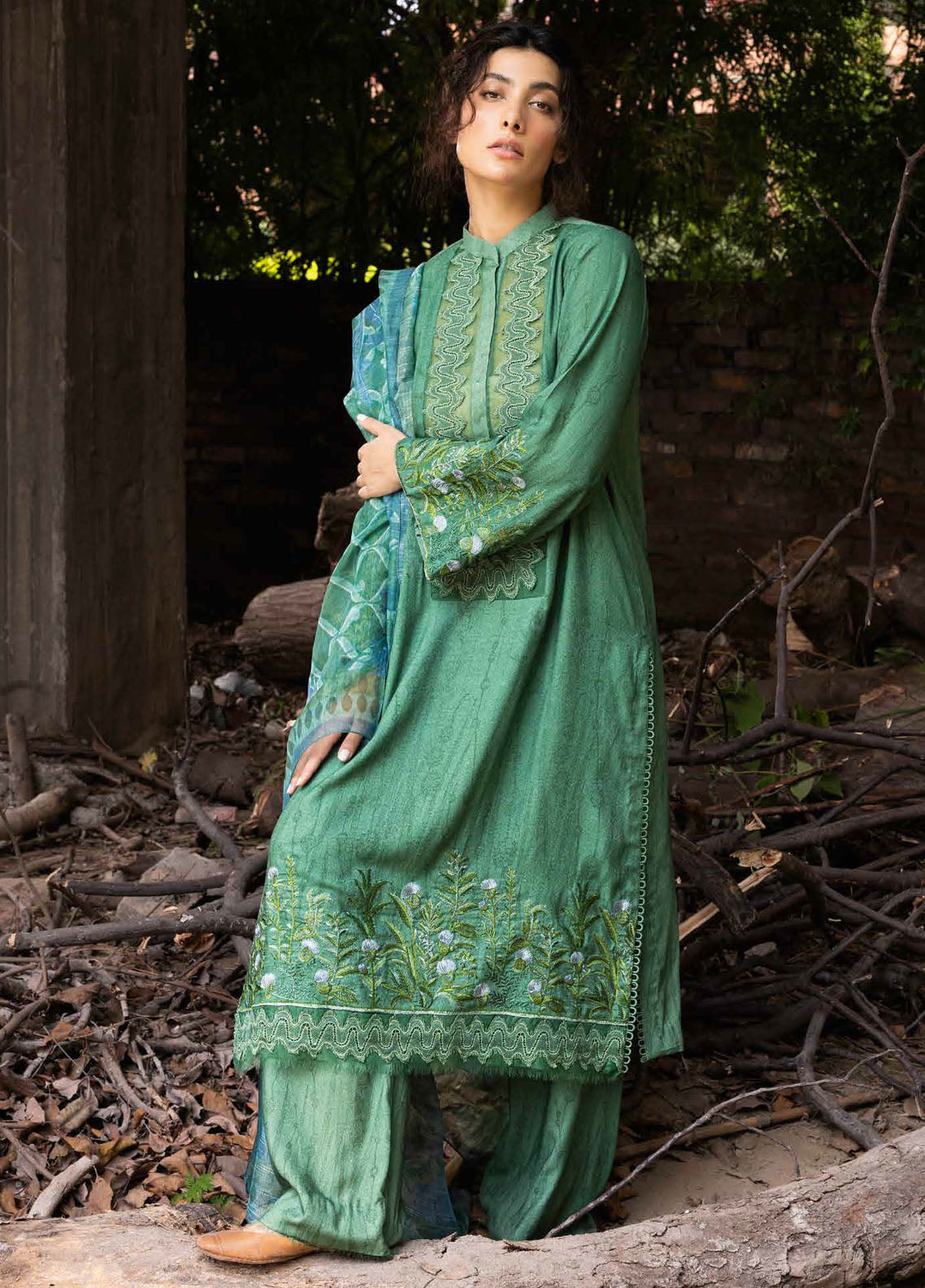 Sobia Nazir Embroidered Suits Unstitched 3 Piece SN24FE D-04 A - Fall Winter Collection