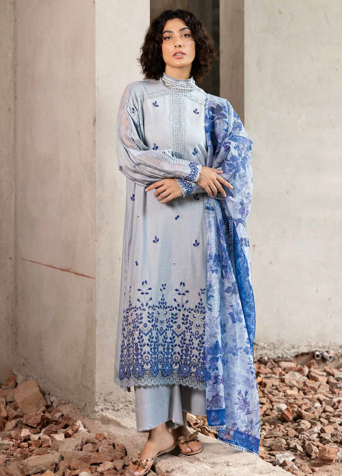 Sobia Nazir Embroidered Suits Unstitched 3 Piece SN24FE D-06 A - Fall Winter Collection