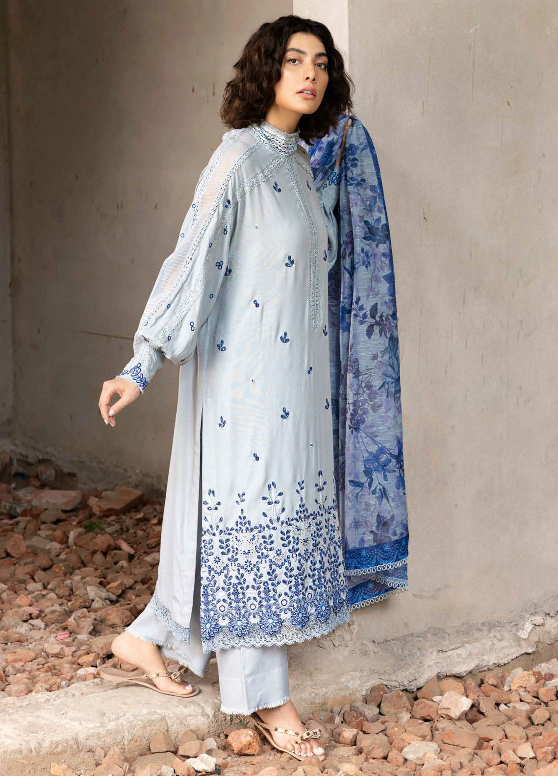 Sobia Nazir Embroidered Suits Unstitched 3 Piece SN24FE D-06 A - Fall Winter Collection