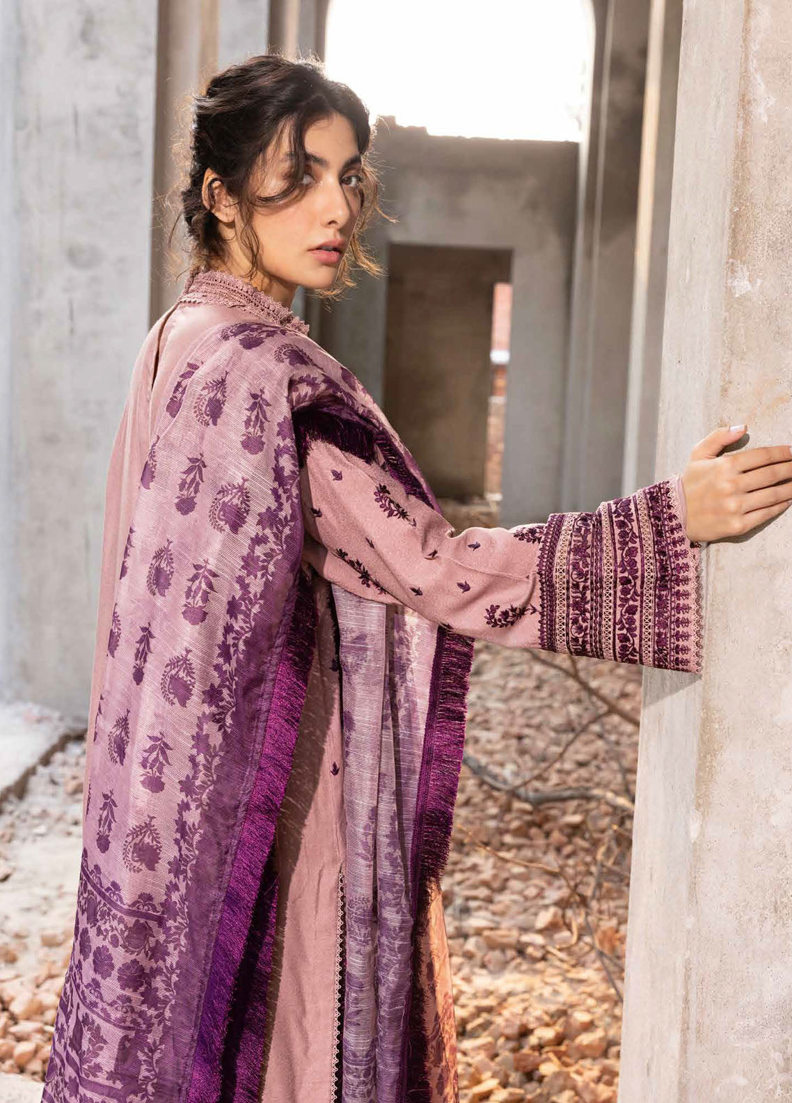 Sobia Nazir Embroidered Suits Unstitched 3 Piece SN24FE D-07 B - Fall Winter Collection