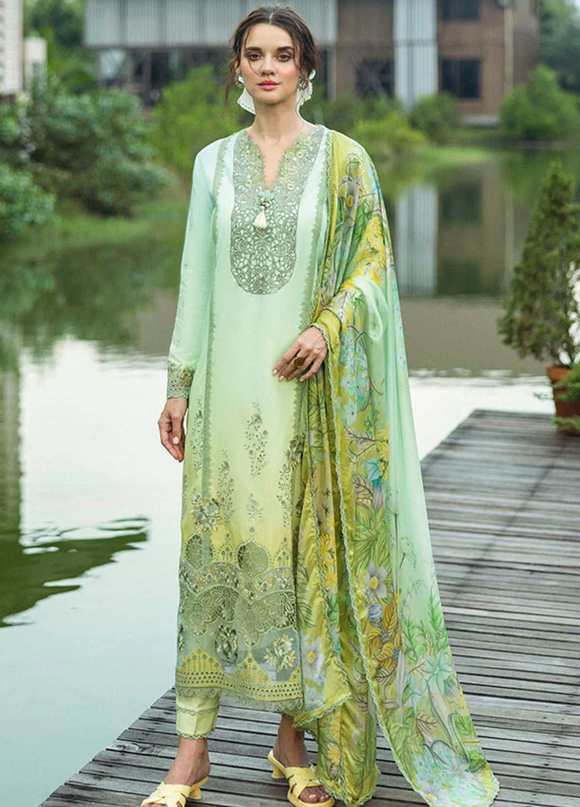 Solace Ombre by Mushq Chikankari Lawn Suit Unstitched 3 Piece D-07 Unione