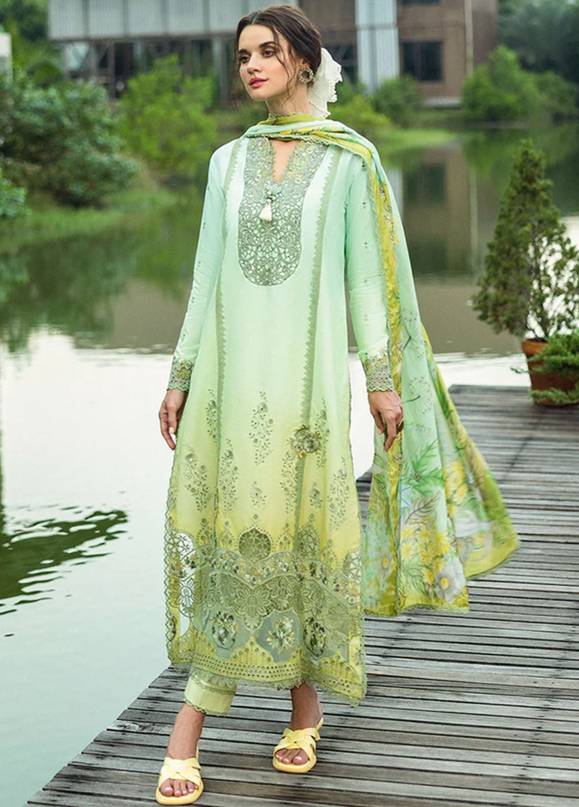 Solace Ombre by Mushq Chikankari Lawn Suit Unstitched 3 Piece D-07 Unione