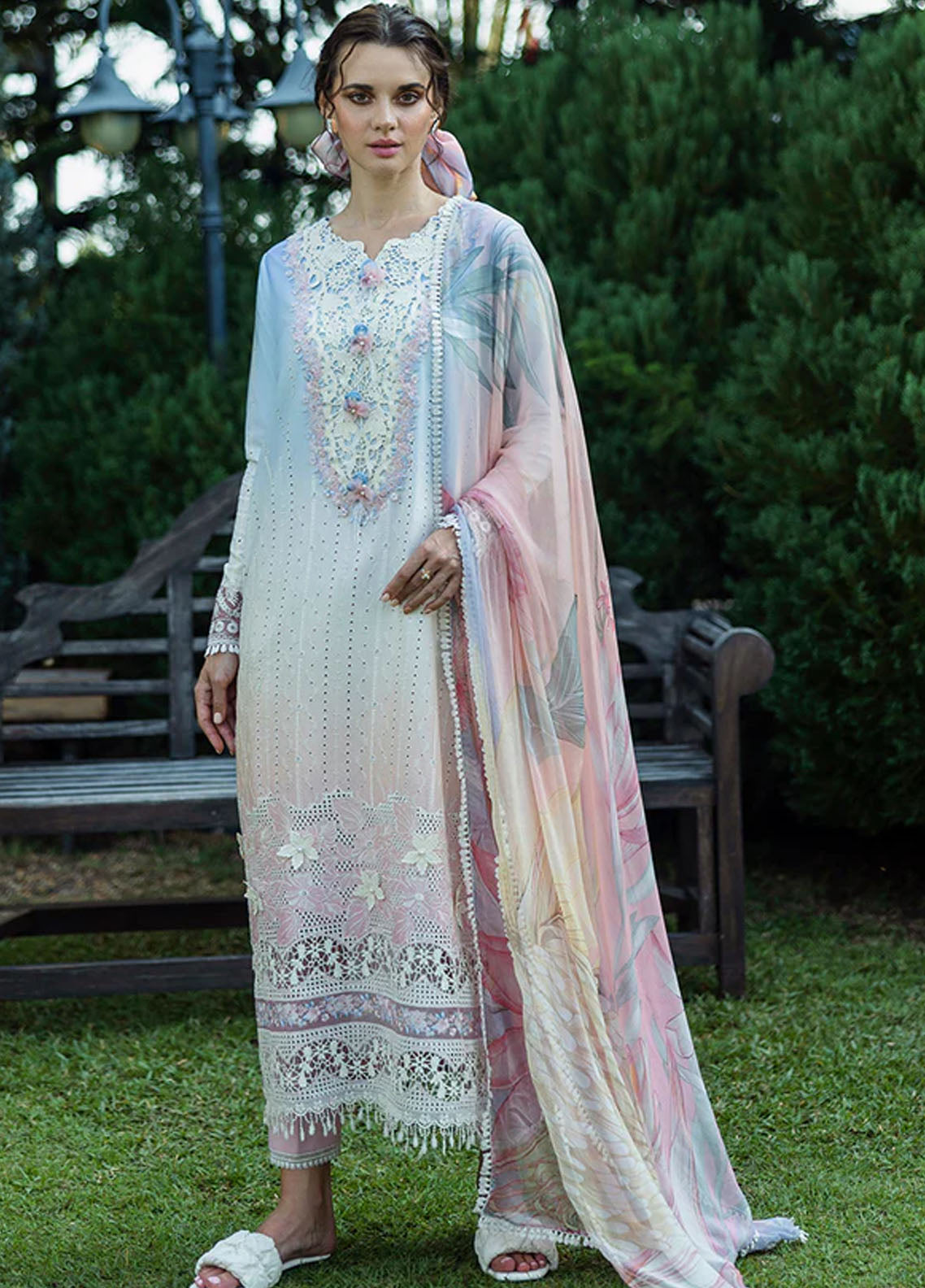 Solace Ombre by Mushq Chikankari Lawn Suit Unstitched 3 Piece D-08 Purezza