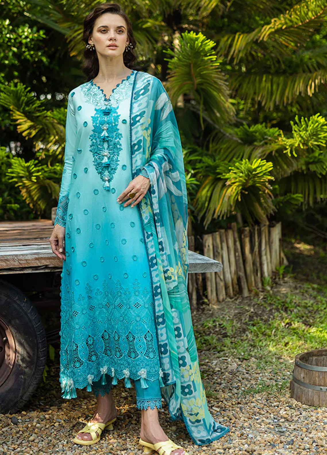 Solace Ombre by Mushq Chikankari Lawn Suit Unstitched 3 Piece D-09 Amore