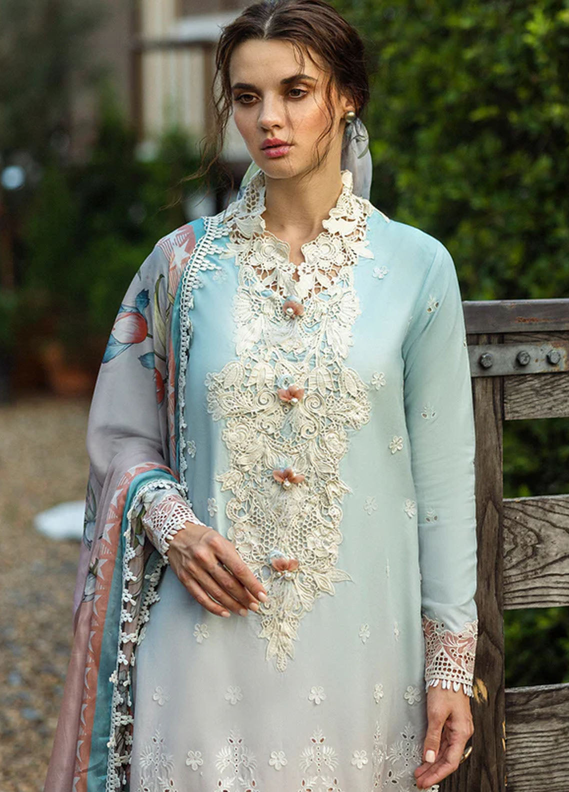 Solace Ombre by Mushq Chikankari Lawn Suit Unstitched 3 Piece D-10 Casa