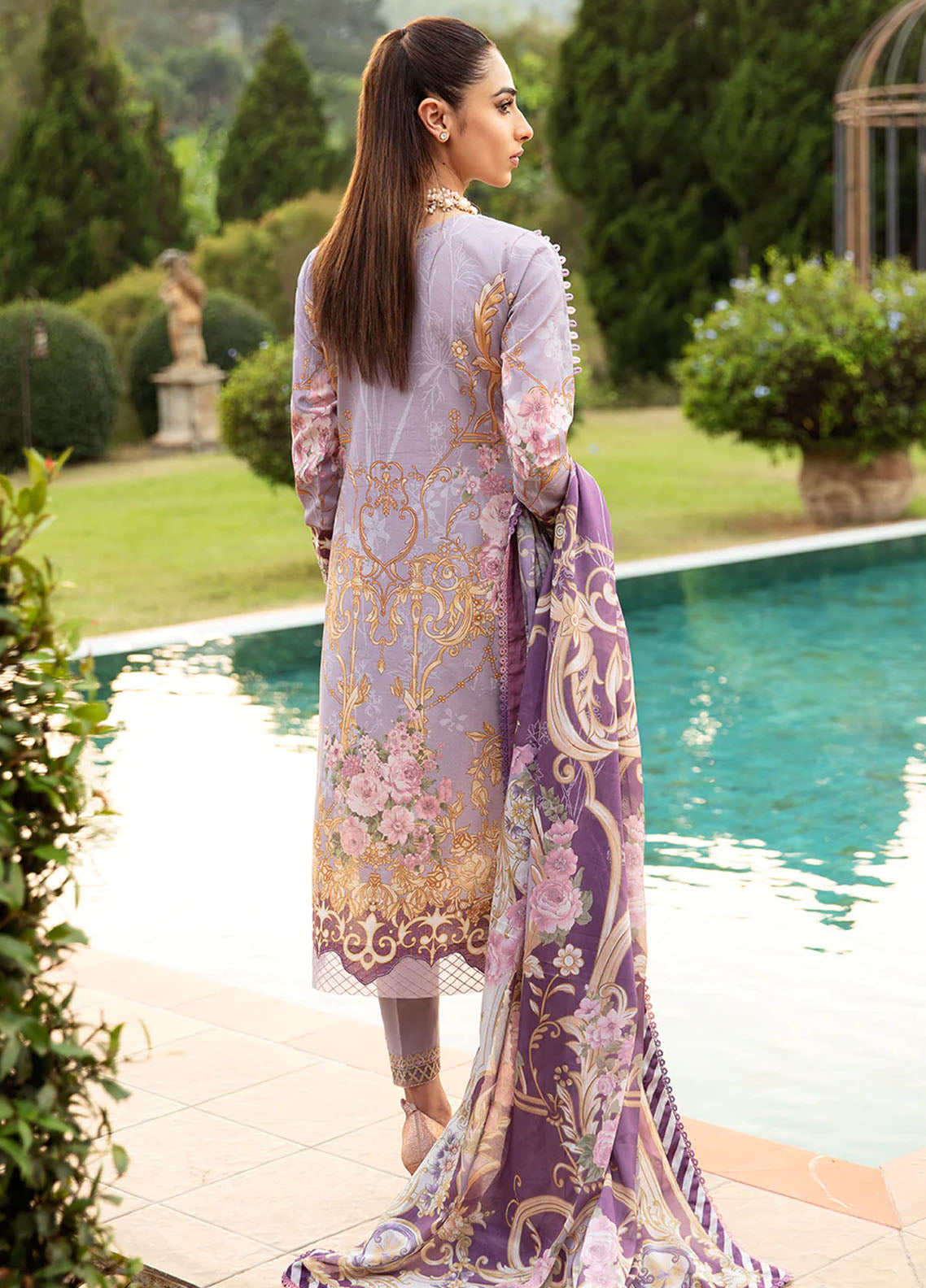 Springtime Ballet by Gulaal Luxury Lawn Collection 2024 Vol-1 D-05 Lavande