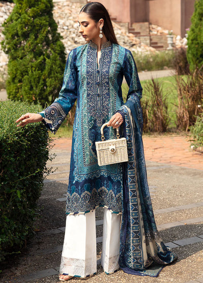 Springtime Ballet by Gulaal Luxury Lawn Collection 2024 Vol-1 D-08 Azur