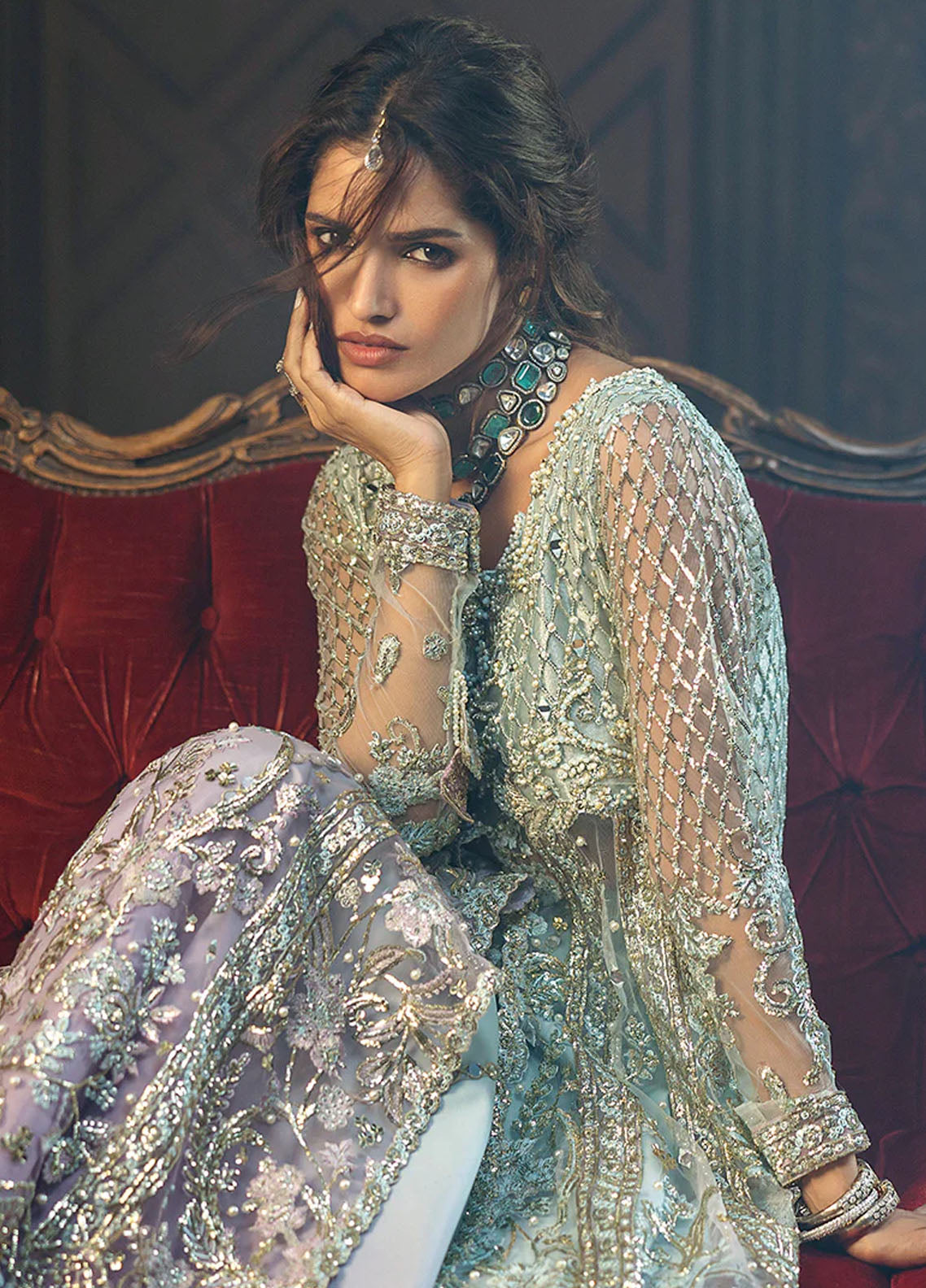 Stardust by Mushq Unstitched Wedding Collection 2024 MWD-08 Silver Screen