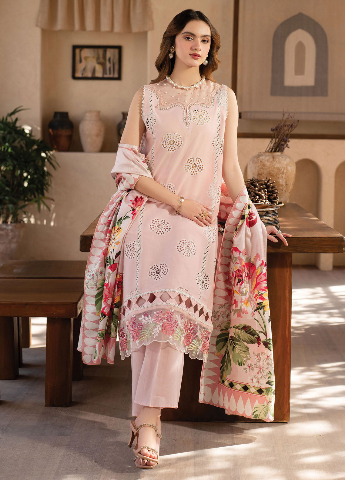 Stella by Mahnur Embroidered Lawn Suit Unstitched 3 Piece D1 A - Maribelle