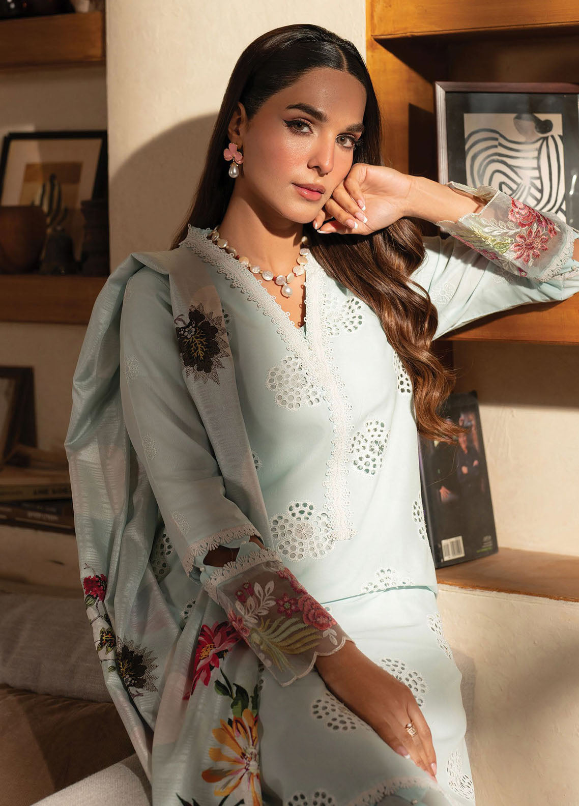 Stella by Mahnur Embroidered Lawn Suit Unstitched 3 Piece D1 B - Serena