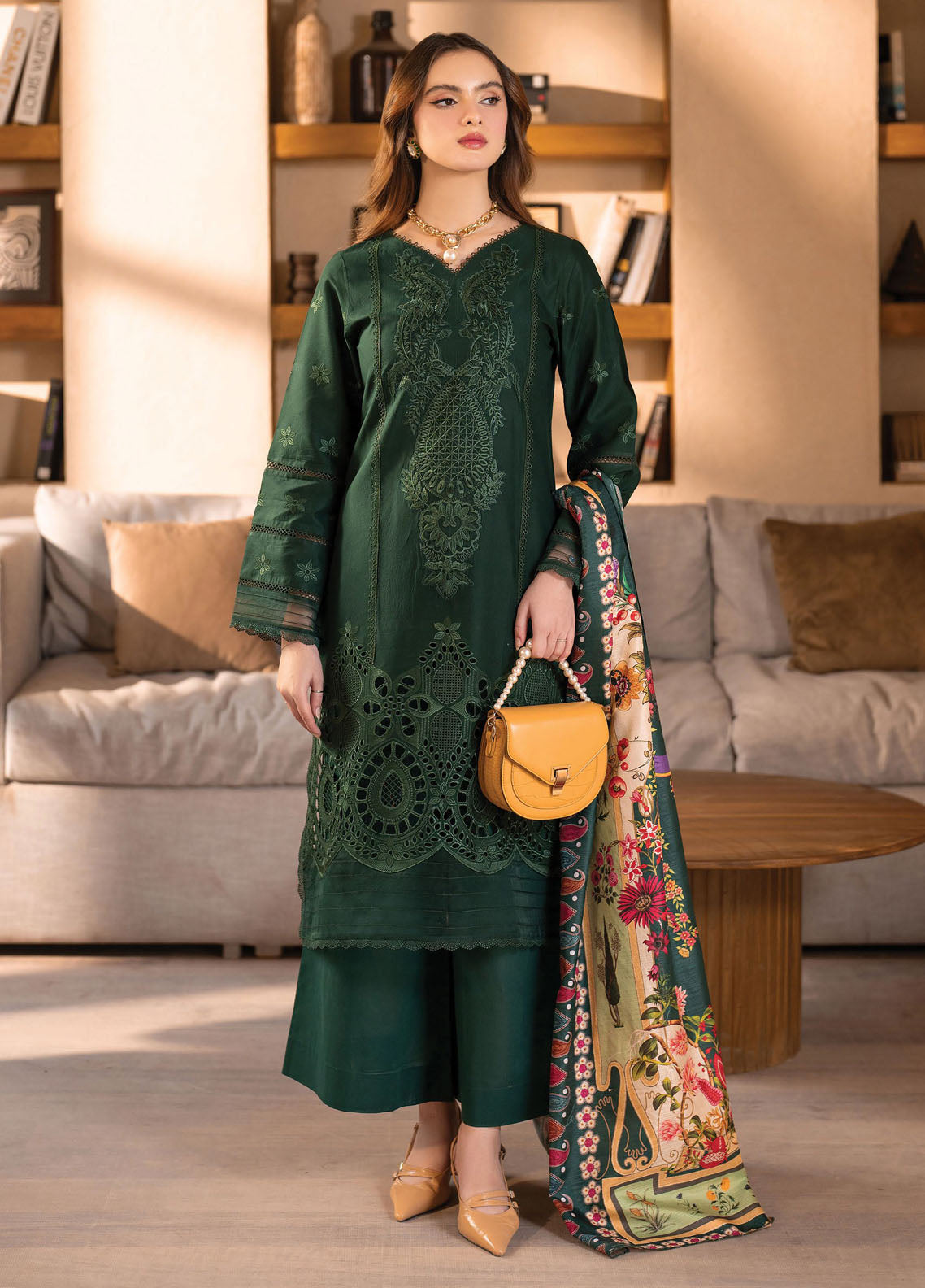 Stella by Mahnur Embroidered Lawn Suit Unstitched 3 Piece D2 A - Sylvie