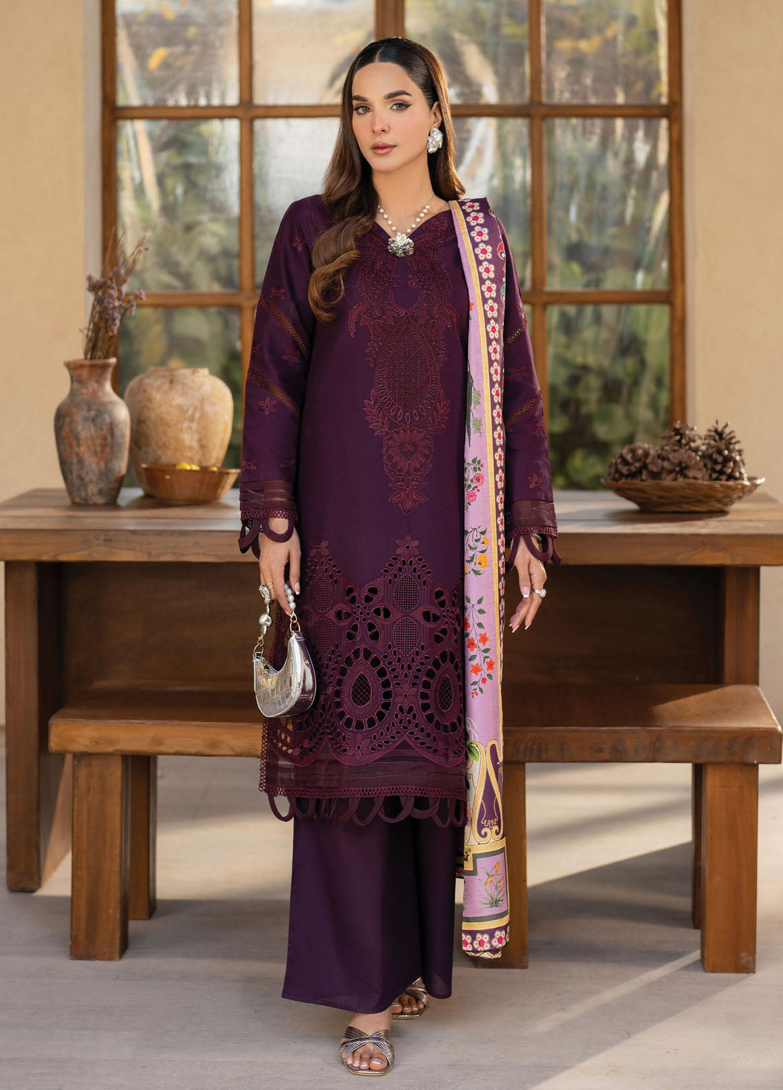 Stella by Mahnur Embroidered Lawn Suit Unstitched 3 Piece D2 B - Fiora