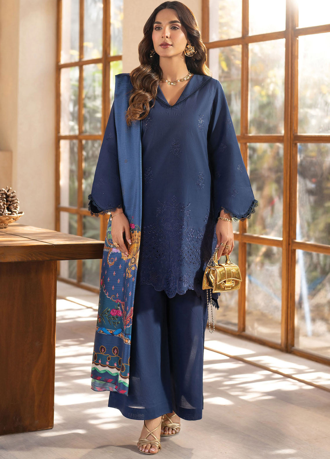 Stella by Mahnur Embroidered Lawn Suit Unstitched 3 Piece D4 A - Seraphina