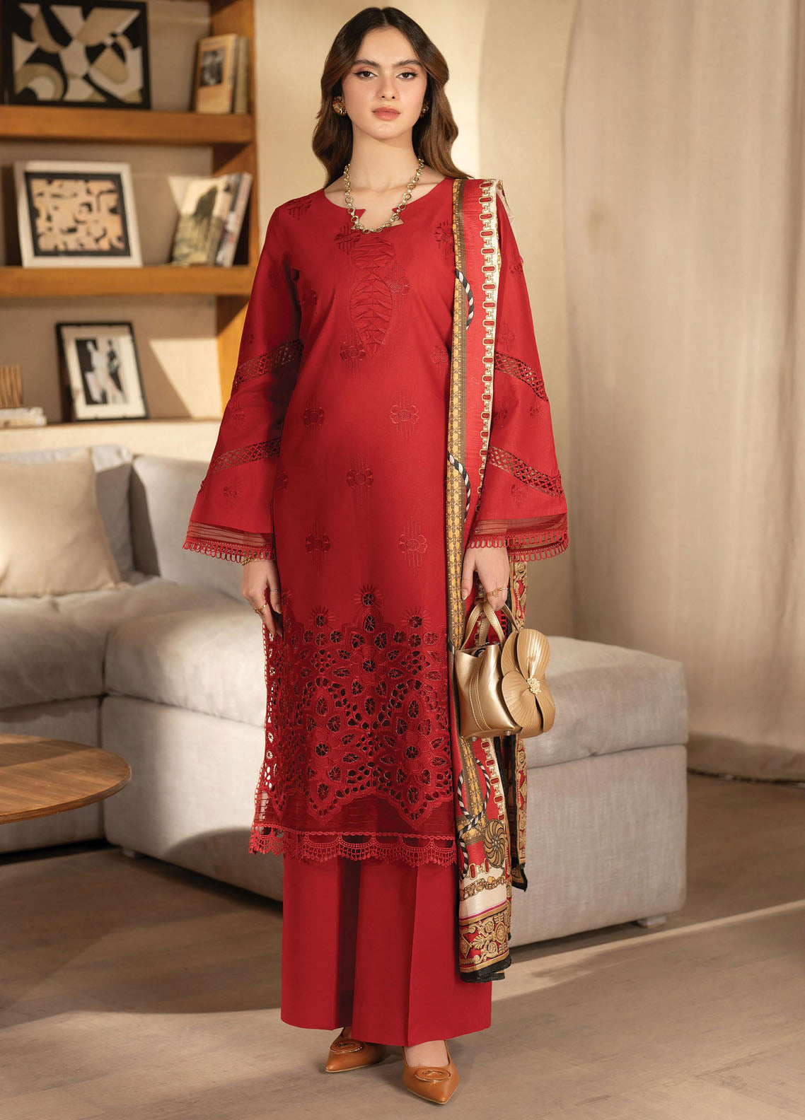 Stella by Mahnur Embroidered Lawn Suit Unstitched 3 Piece D6 A - Juliette