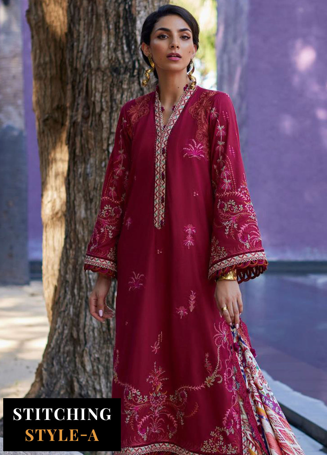 Suay by Farah Talib Luxury Lawn Unstitched Collection 2024 FTA 02 Enzo Red