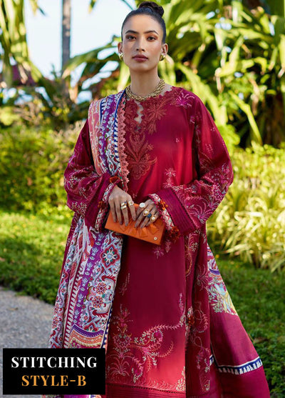 Suay by Farah Talib Luxury Lawn Unstitched Collection 2024 FTA 02 Enzo Red