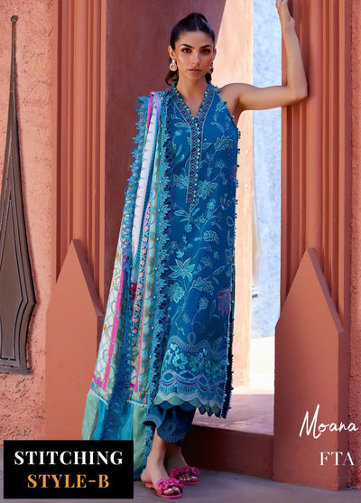 Suay by Farah Talib Luxury Lawn Unstitched Collection 2024 FTA 03 Moana Teal