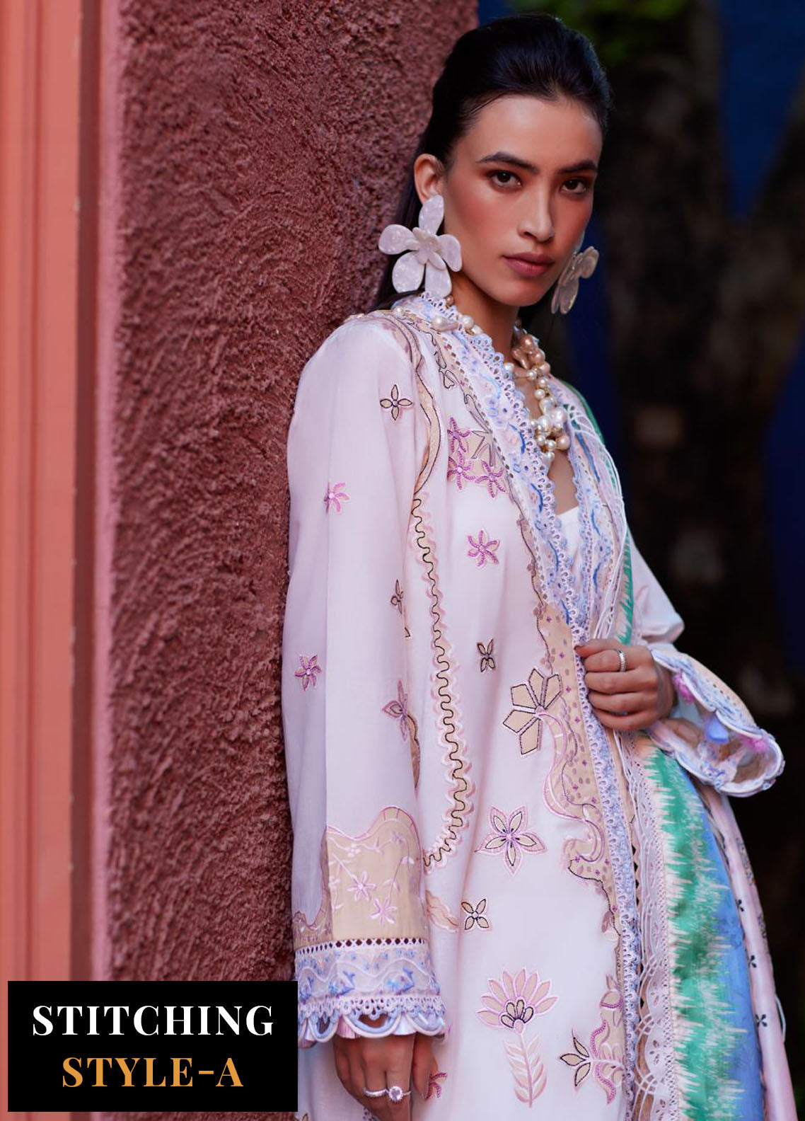 Suay by Farah Talib Luxury Lawn Unstitched Collection 2024 FTA 05 Miwa Ivory