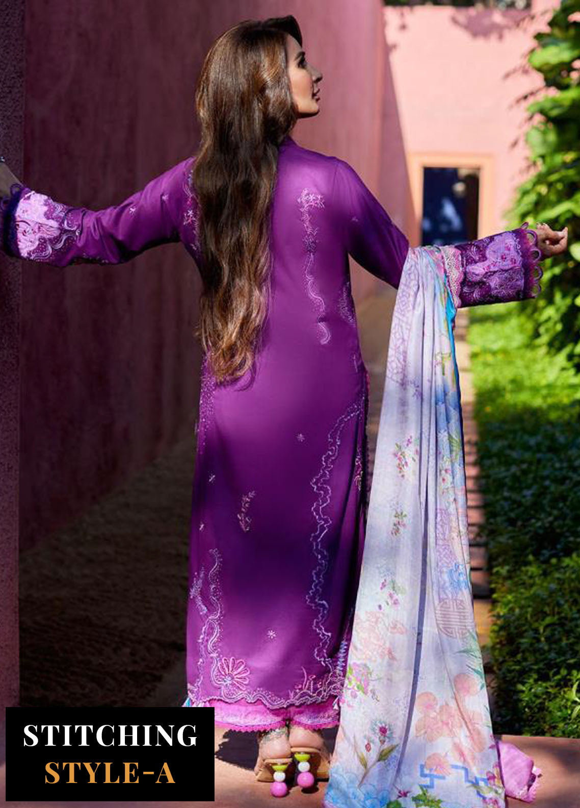 Suay by Farah Talib Luxury Lawn Unstitched Collection 2024 FTA 07 Yuri Purple