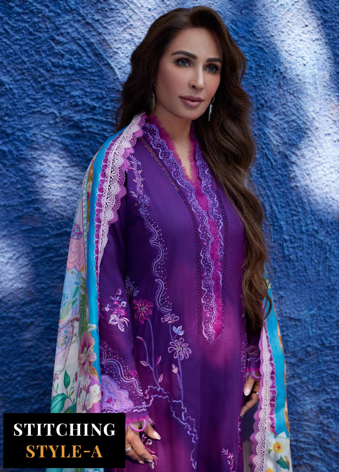 Suay by Farah Talib Luxury Lawn Unstitched Collection 2024 FTA 07 Yuri Purple