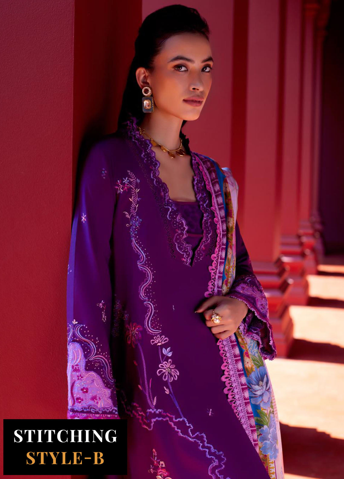 Suay by Farah Talib Luxury Lawn Unstitched Collection 2024 FTA 07 Yuri Purple