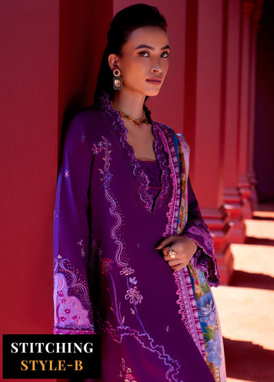 Suay by Farah Talib Luxury Lawn Unstitched Collection 2024 FTA 07 Yuri Purple