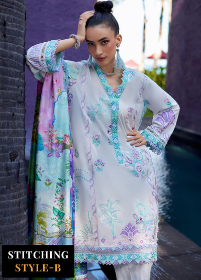 Suay by Farah Talib Luxury Lawn Unstitched Collection 2024 FTA 08 Zoella Grey